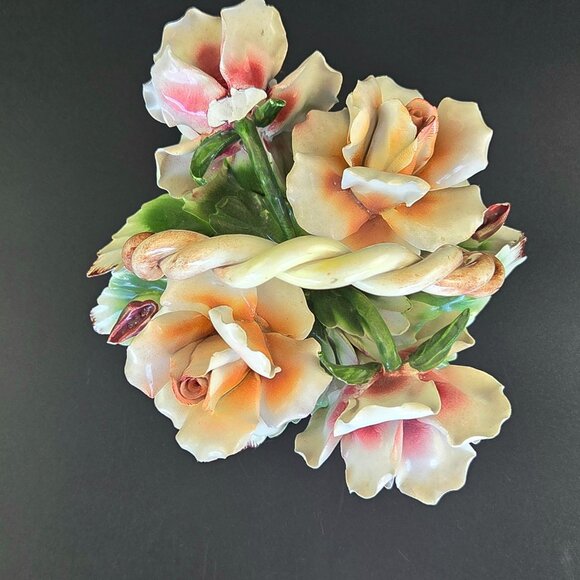 Vintage Capodimonte Ceramic Floral Basket – Italy - Picture 9 of 12